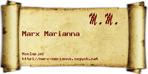Marx Marianna névjegykártya
